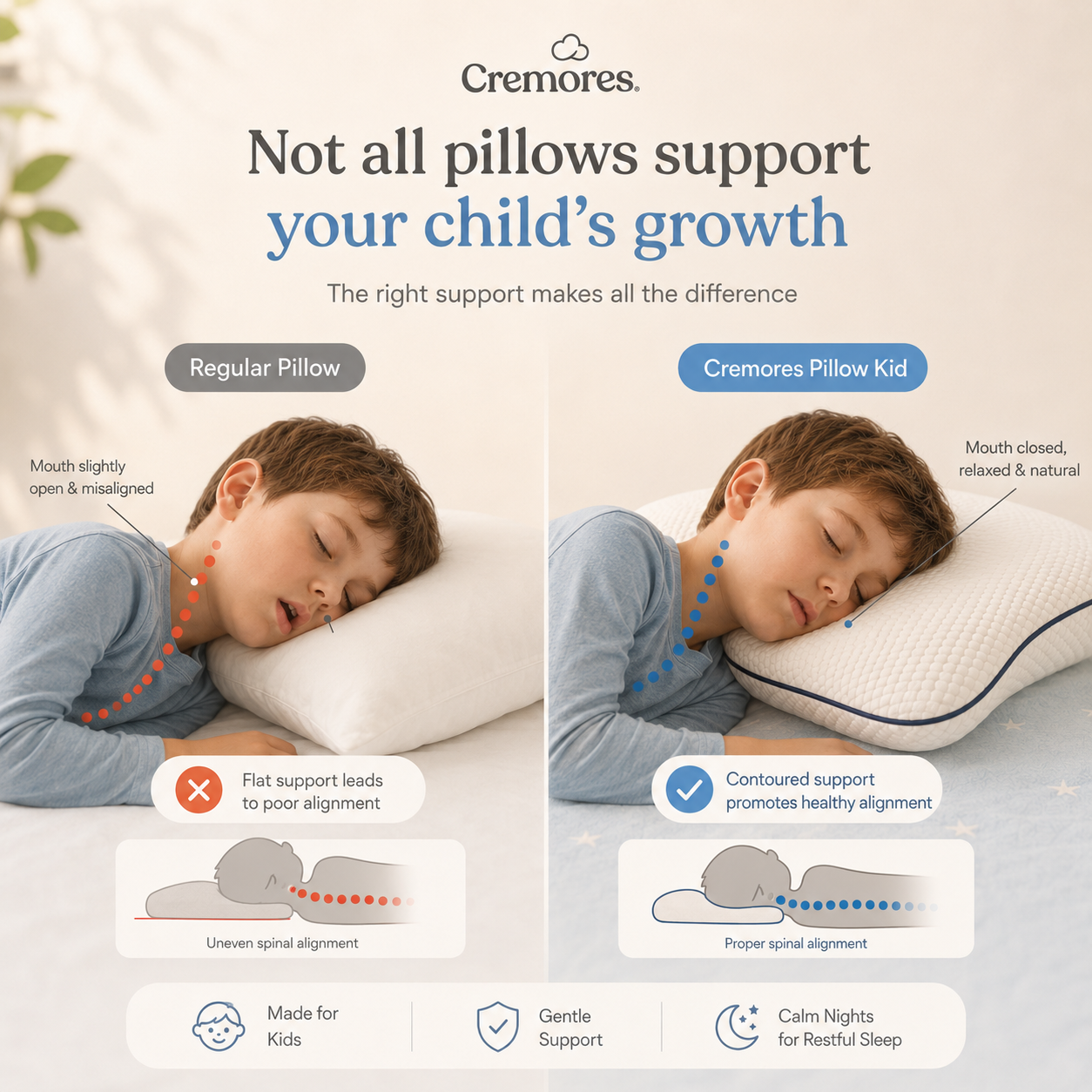 Cremores™ AirKid Pillow - Sleep Soft, Dream Deep